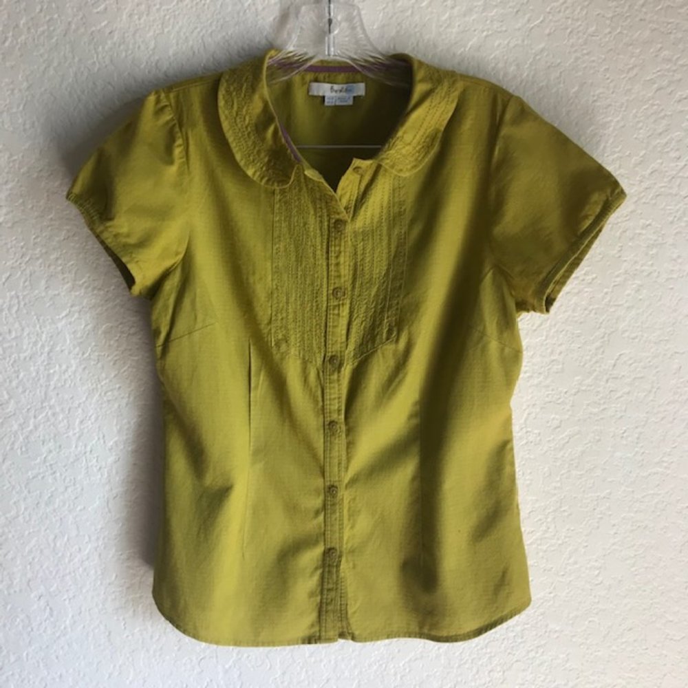 Boden Green Short Sleeve Button Down Shirt